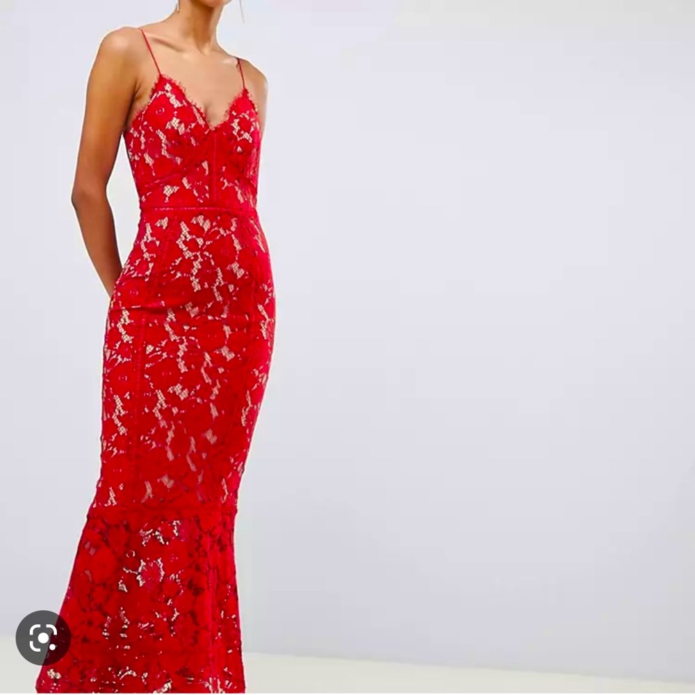 Red Lace Corset Gown